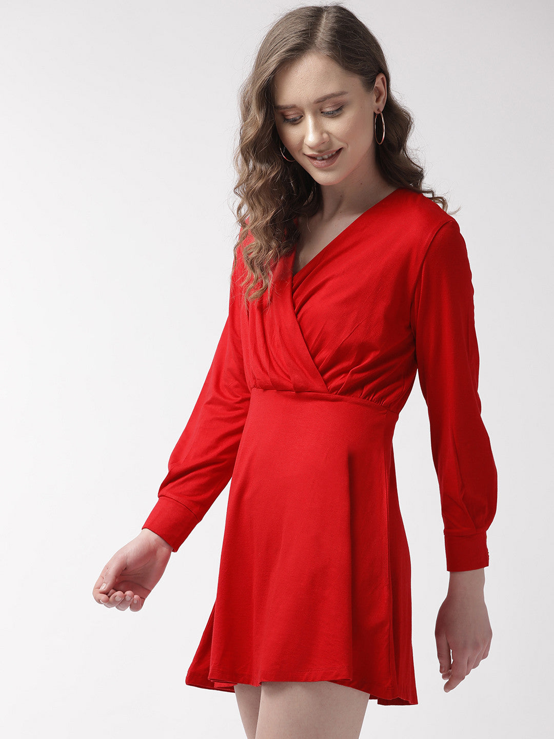 Overlap front skater dress