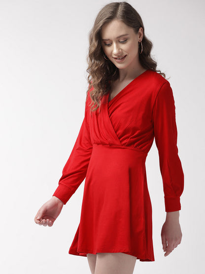 Overlap front skater dress
