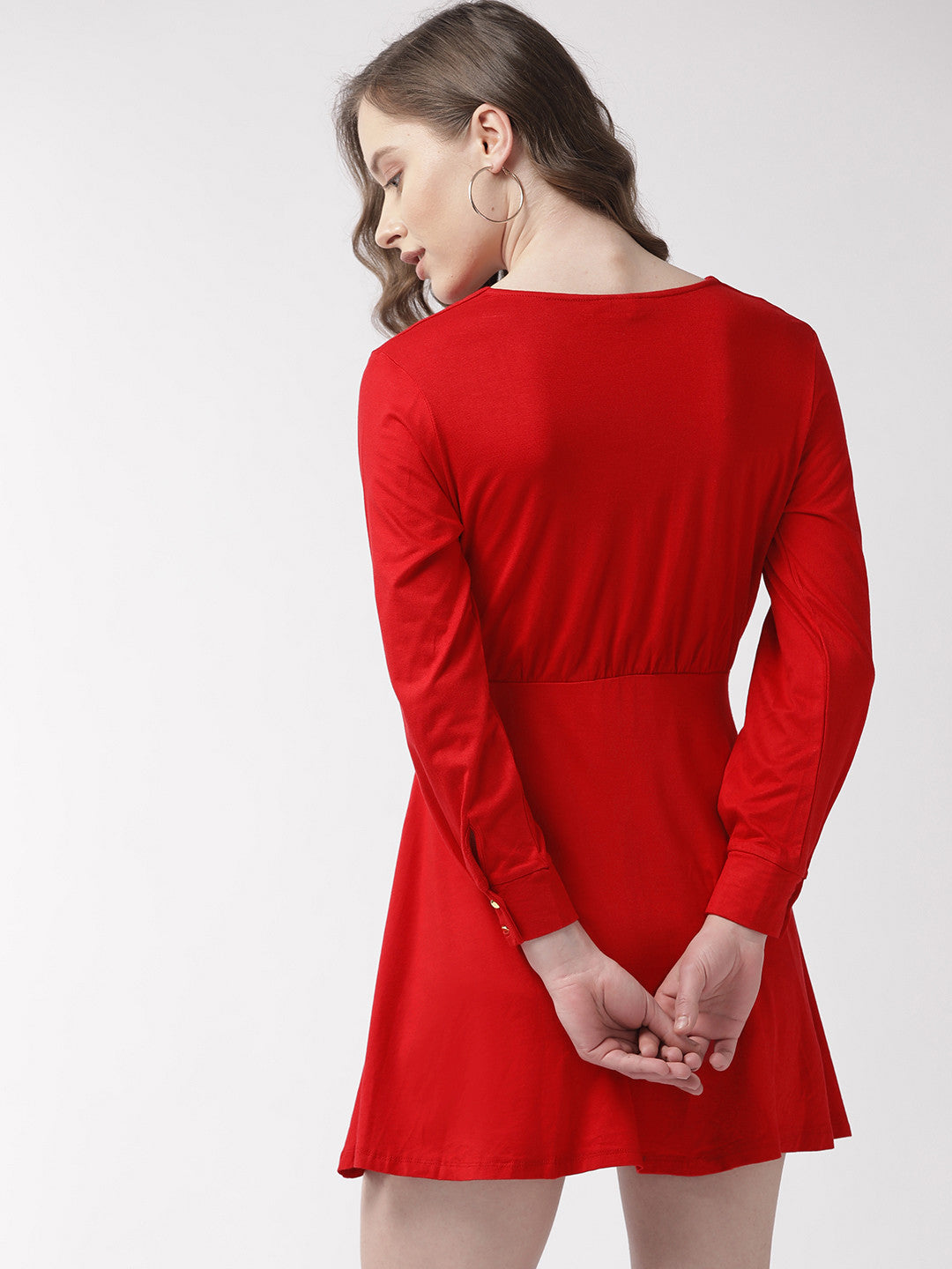 Overlap front skater dress