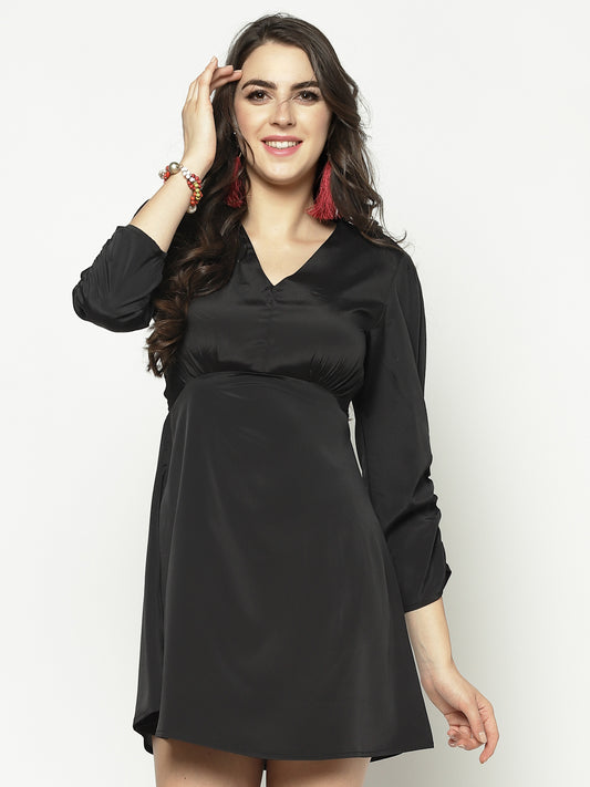 Black Dress With Ruching