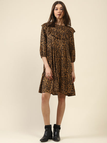 Brown Tiger Print dress