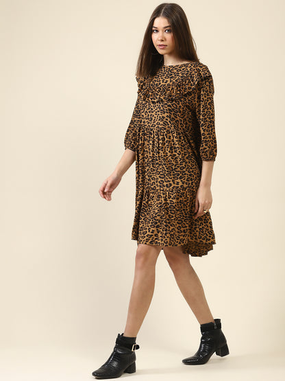 Brown Tiger Print dress