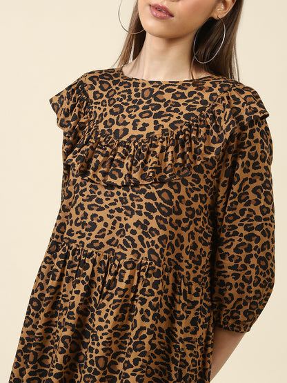 Brown Tiger Print dress