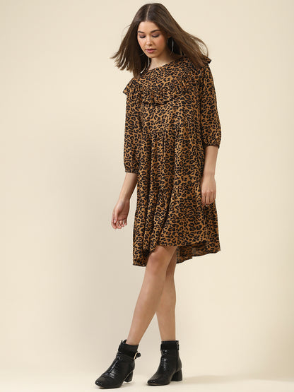 Brown Tiger Print dress