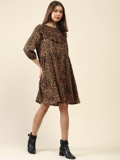Brown Tiger Print dress