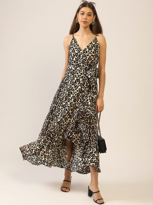 Tiger Print Wrap dress
