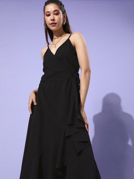 Overlap Flounce Dress