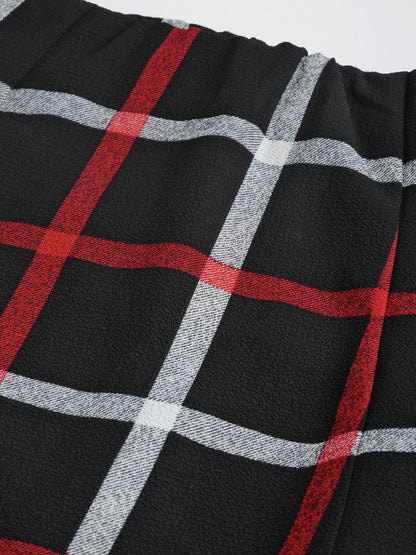 Plaid print bodycon skirt