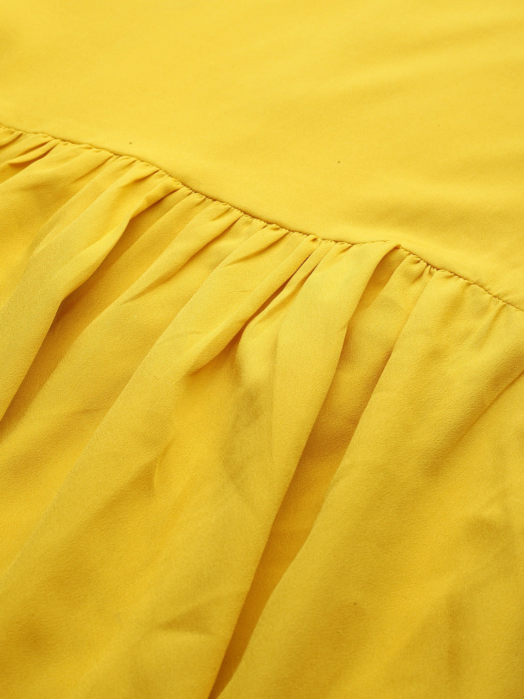 Yellow Solid A-Line Dress