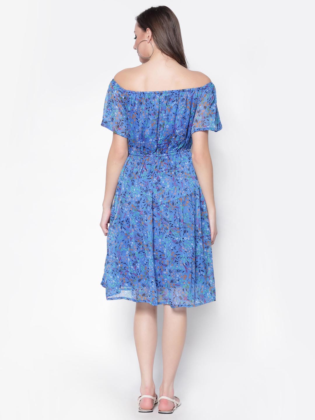 Off-Shoulder Fit And Flare Dress
