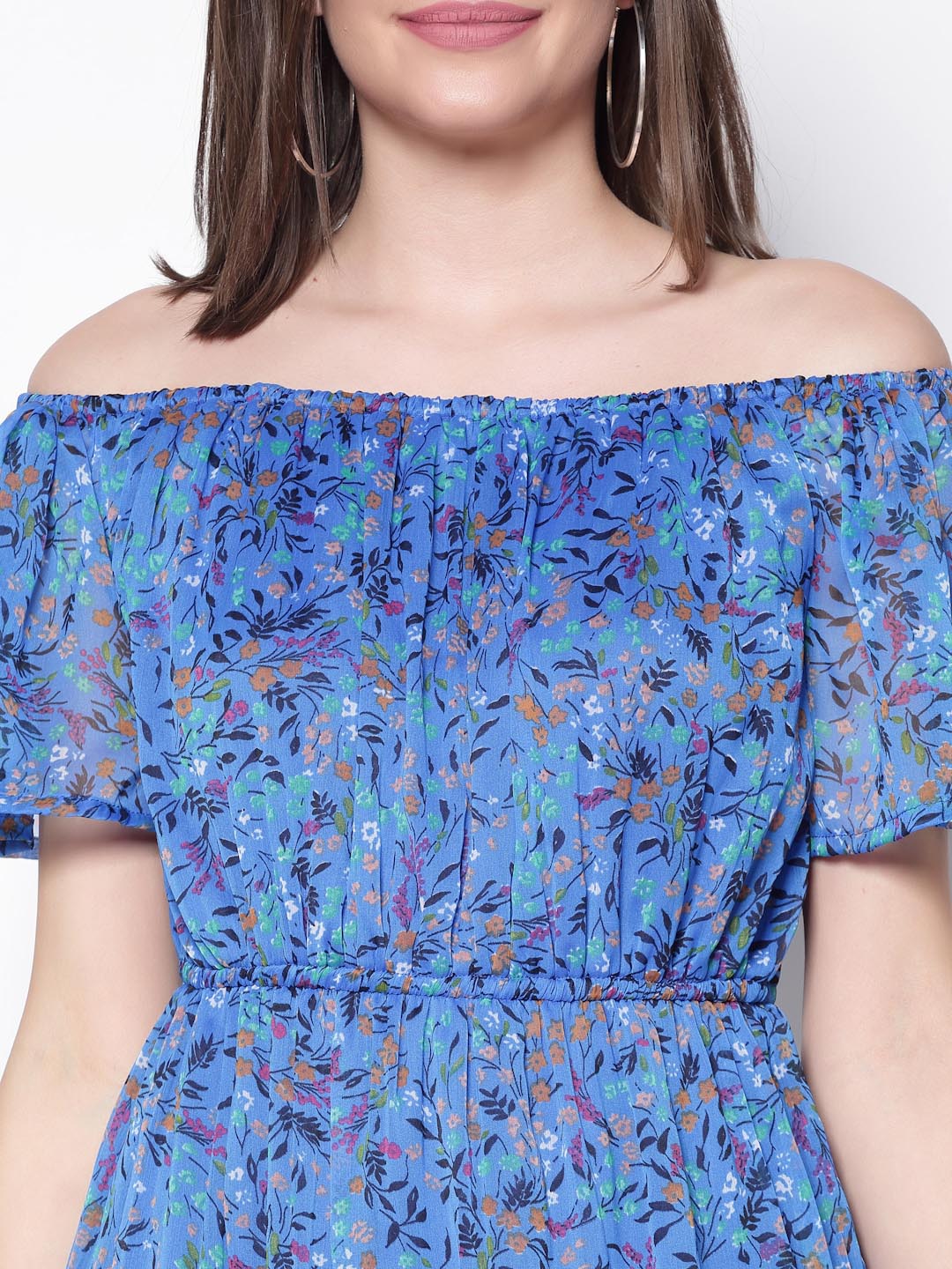 Off-Shoulder Fit And Flare Dress