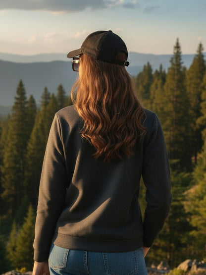 Trendy Black Graphic Printed Sweatshirt for Women