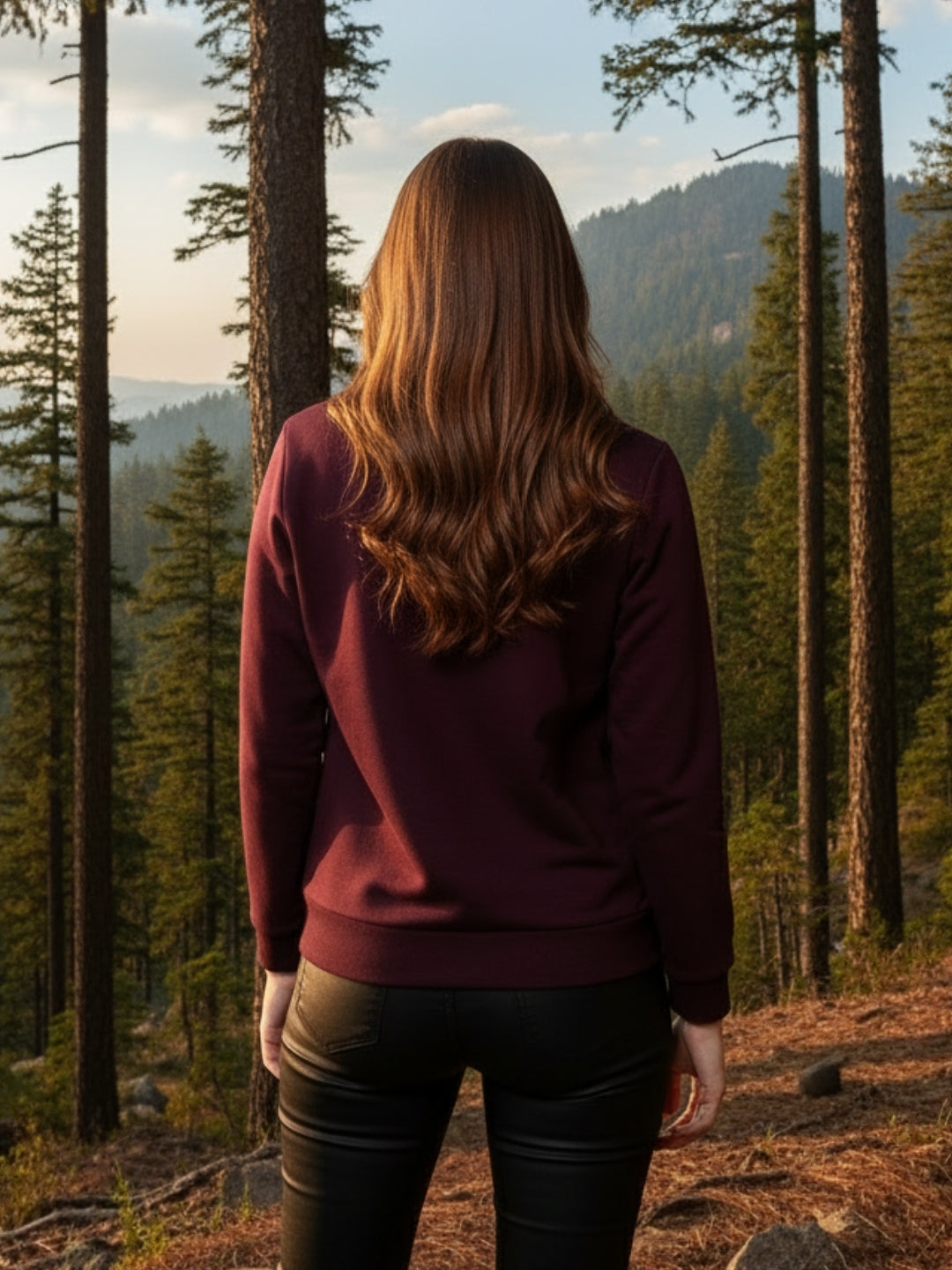 Wine Graphic Printed Sweatshirt for Women