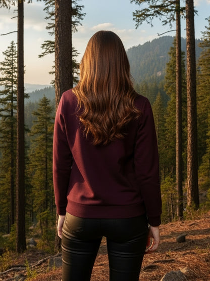 Wine Graphic Printed Sweatshirt for Women