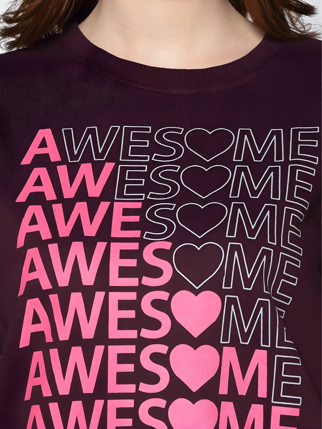 Wine Graphic Printed Sweatshirt for Women