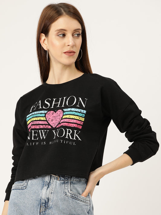 Brushed Fleece Crop Sweatshirt