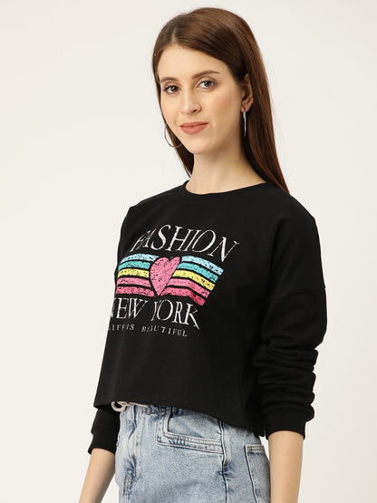 Brushed Fleece Crop Sweatshirt