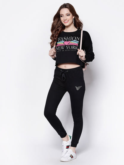 Printed Crop Sweatshirt