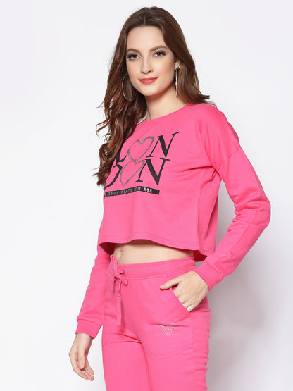 Printed Crop sweatshirt