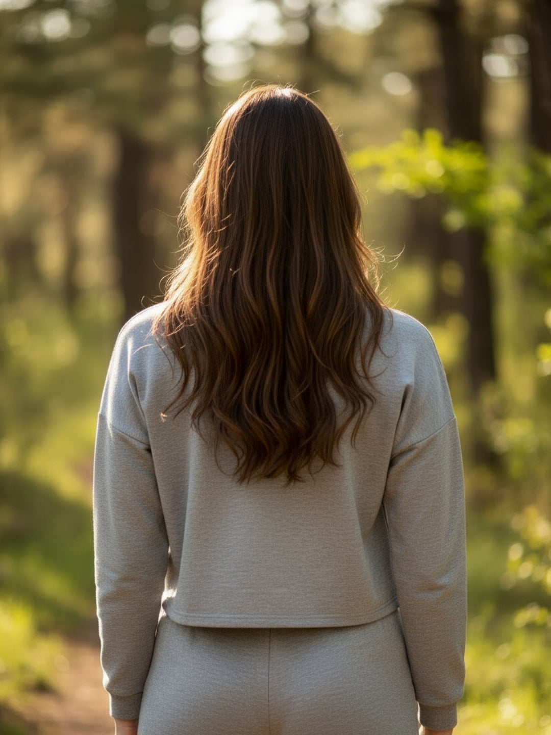 Grey Yellow Printed Crop Sweatshirt for Women Trendy Winter Casual Wear