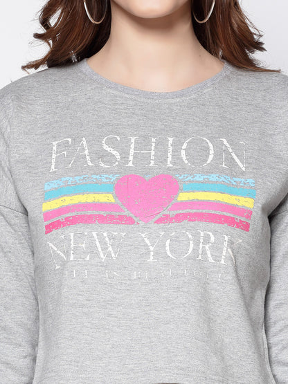 Printed Crop Sweatshirt
