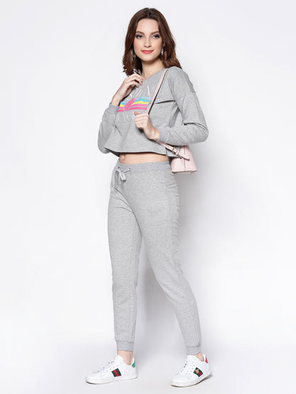 Printed Crop Sweatshirt