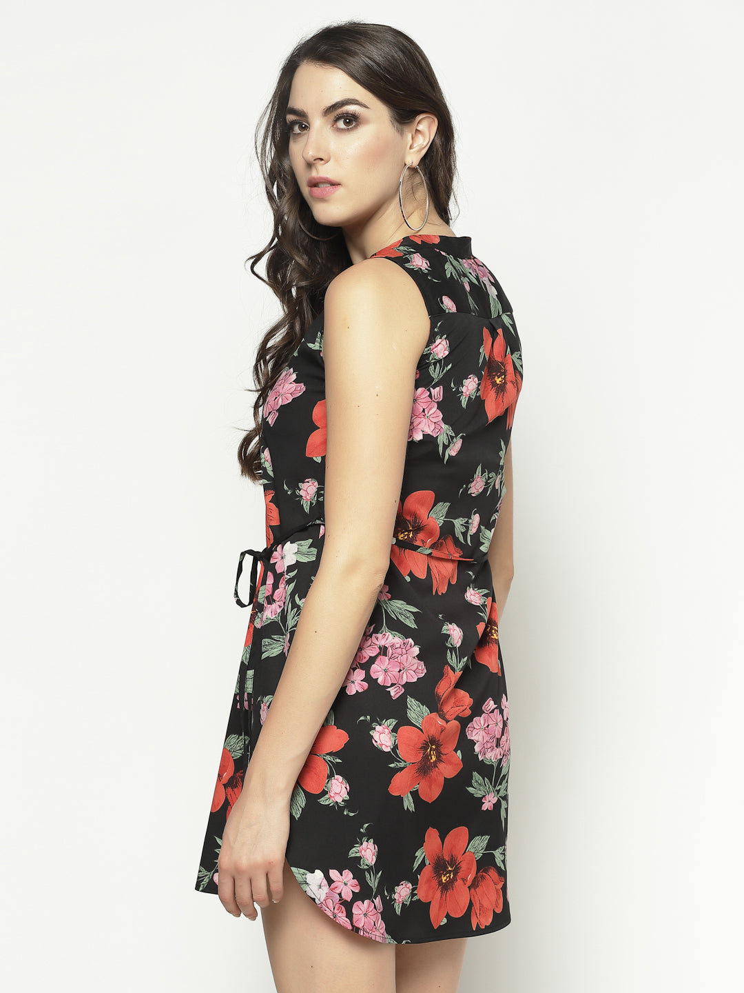A Line Dress With Tie Up