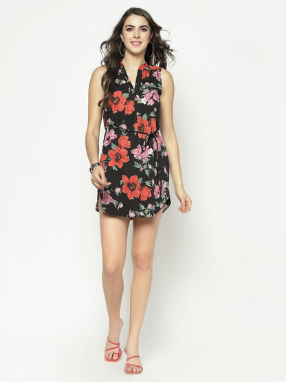 A Line Dress With Tie Up