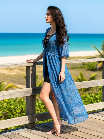 Sera Women's buttoned front volume sleeve shrug