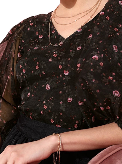 Sera crop top volume sleeve