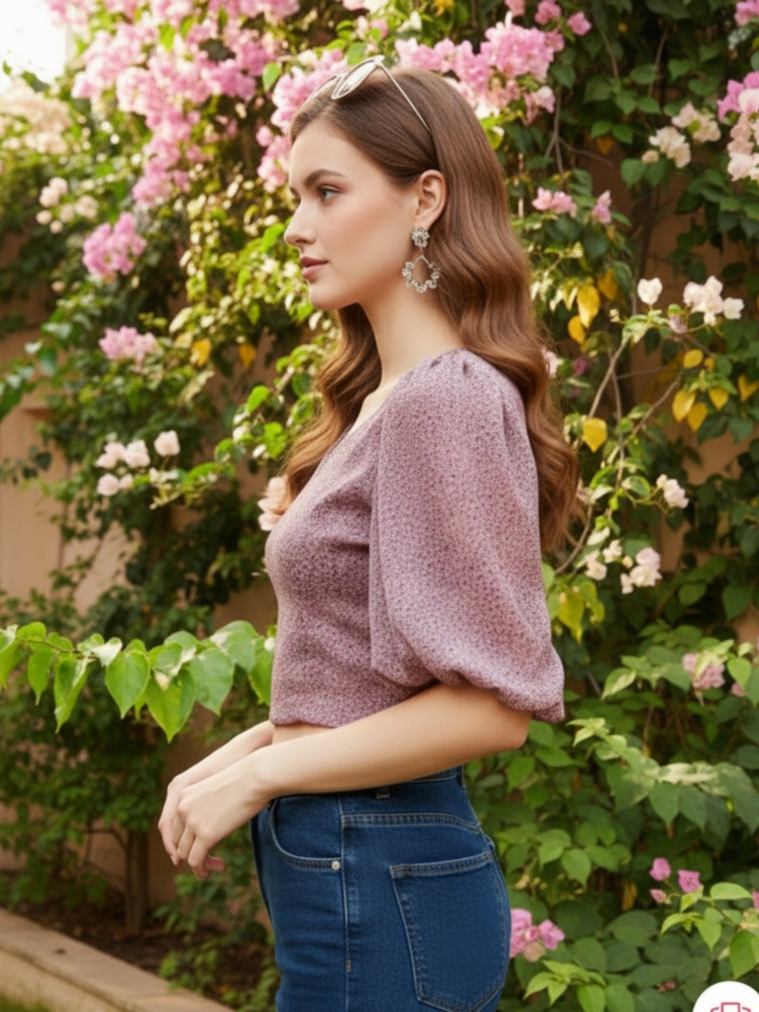 Sera crop top volume sleeve