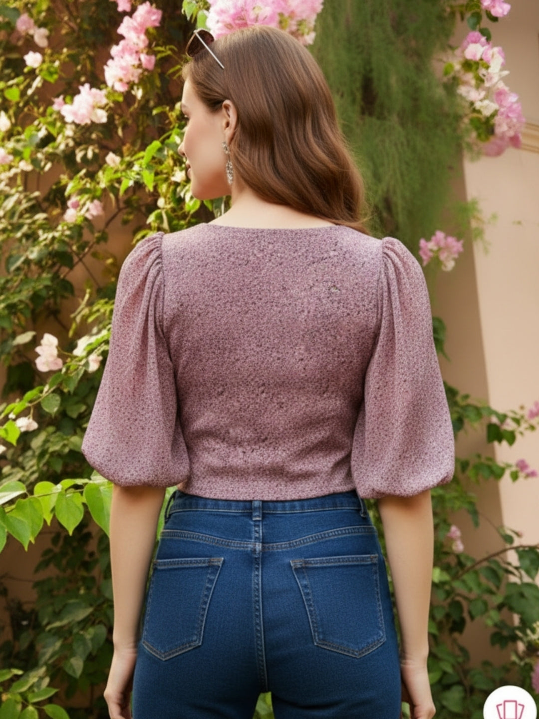 Sera crop top volume sleeve