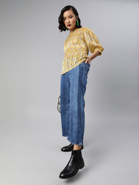 Front tie volume sleeve top