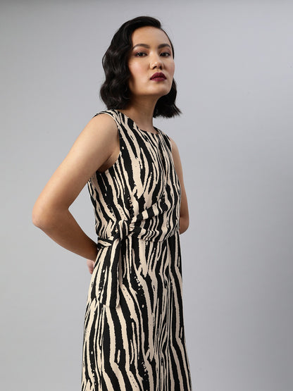 Zebra printed midi dress