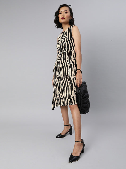 Zebra printed midi dress