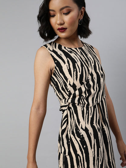 Zebra printed midi dress