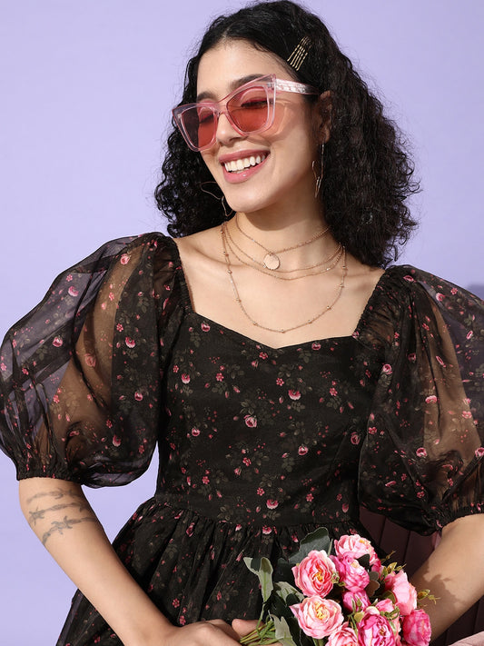 Voulme Sleeve Party Dress