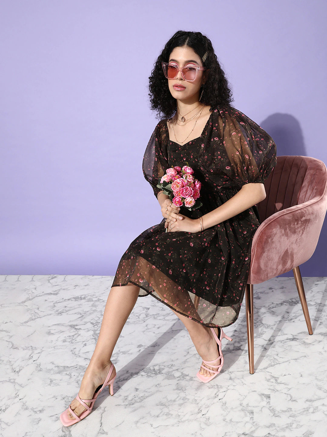 Voulme Sleeve Party Dress