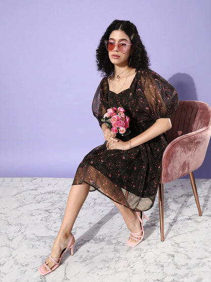 Voulme Sleeve Party Dress