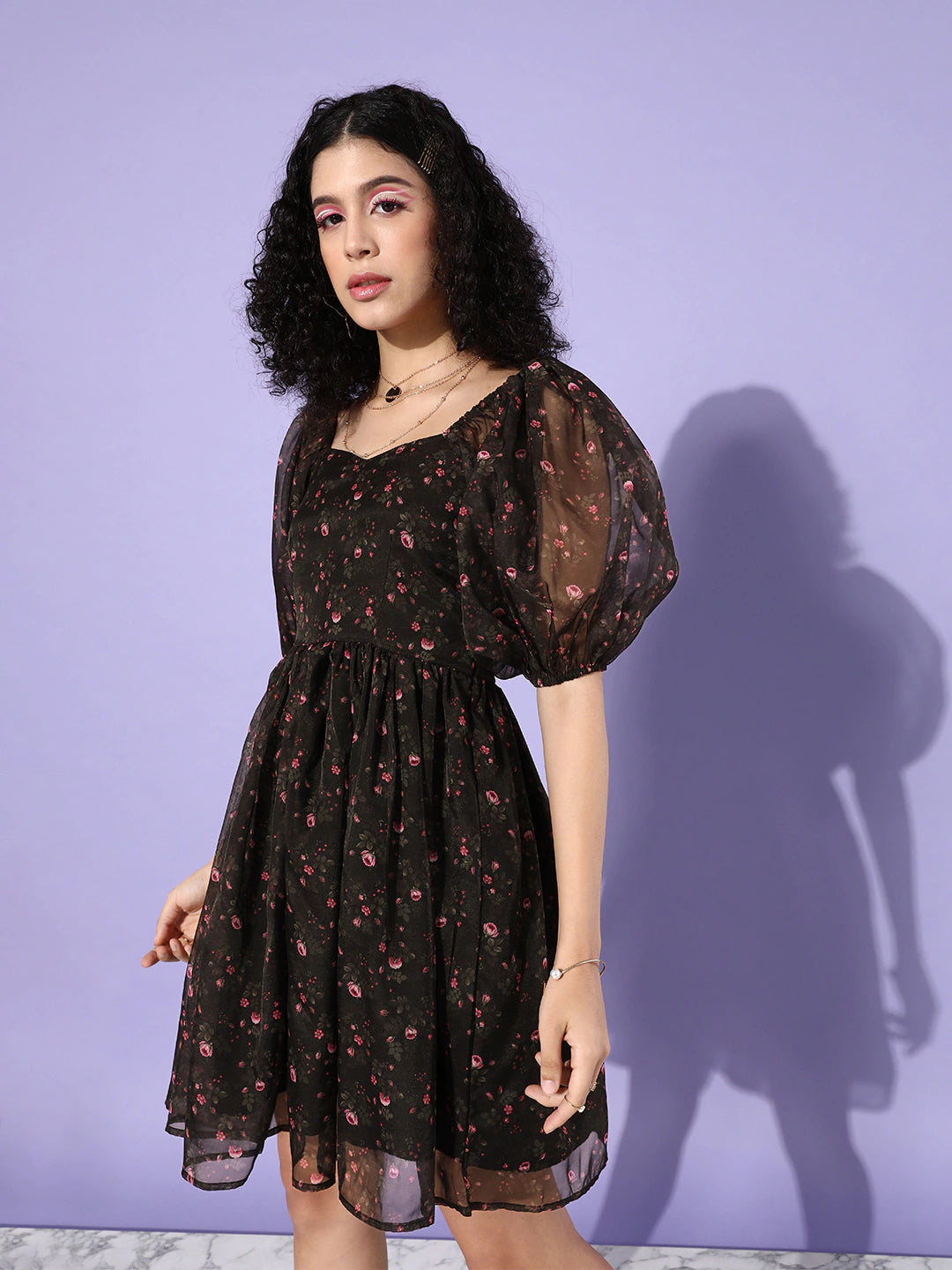 Voulme Sleeve Party Dress