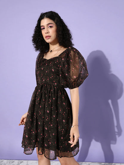 Voulme Sleeve Party Dress