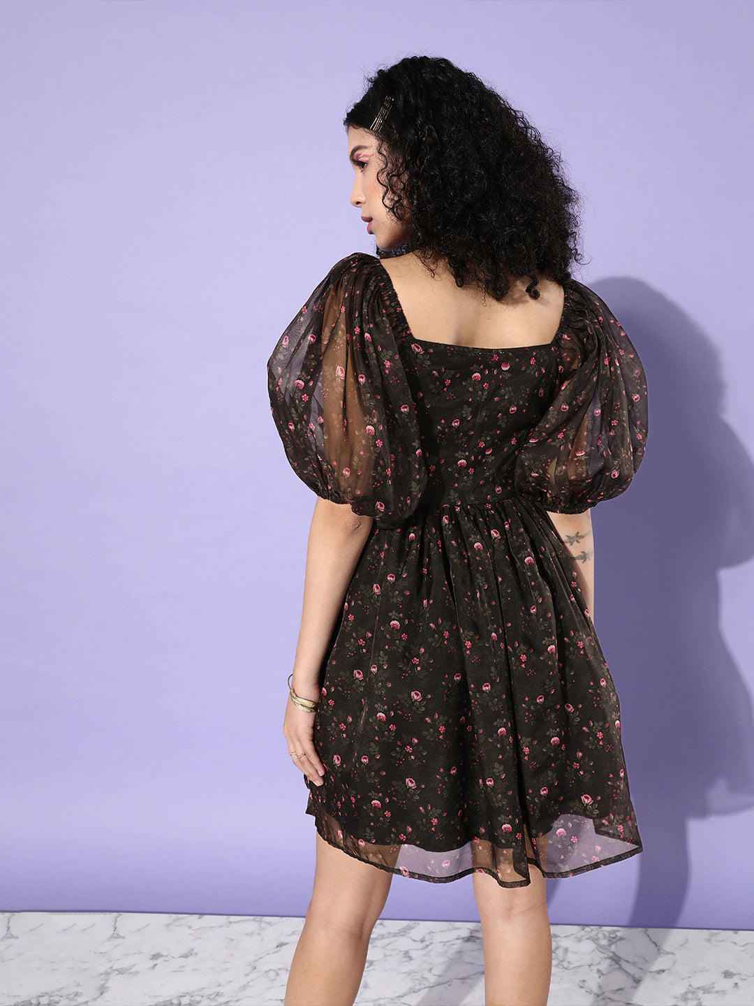 Voulme Sleeve Party Dress