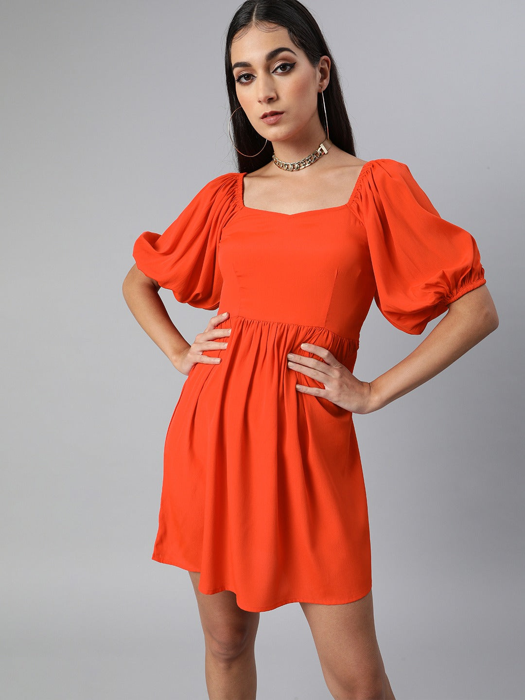 Fit and flare volume dress
