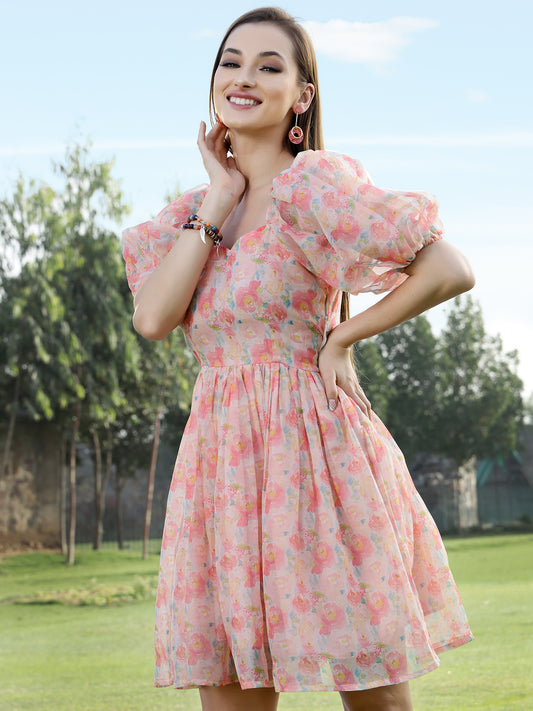 Voulme Sleeve Party Dress