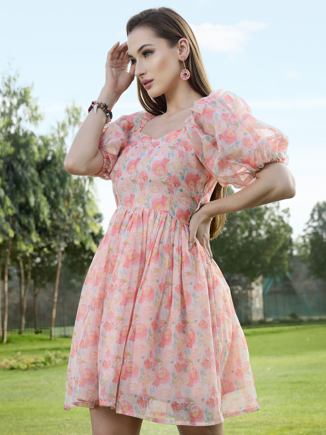Voulme Sleeve Party Dress