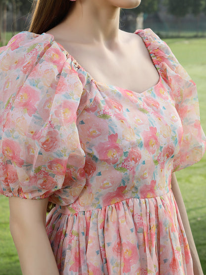 Voulme Sleeve Party Dress
