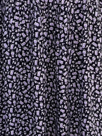 Black Floral Midi Skirt for Women | Summer A-Line Skirt | Casual & Vacation Wear