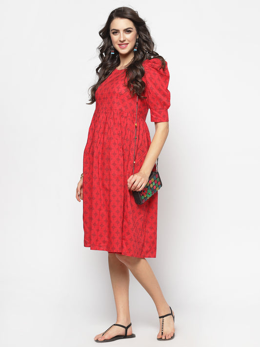 Volume Sleeve Dress