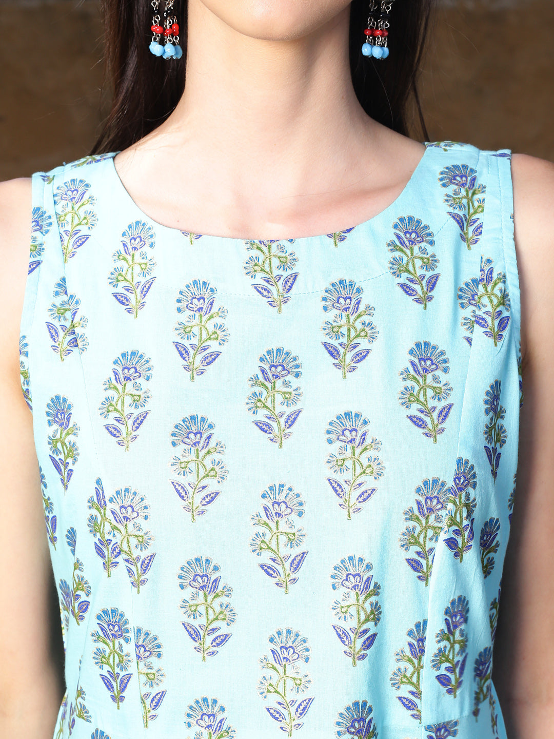 Blue Print Midi Dress