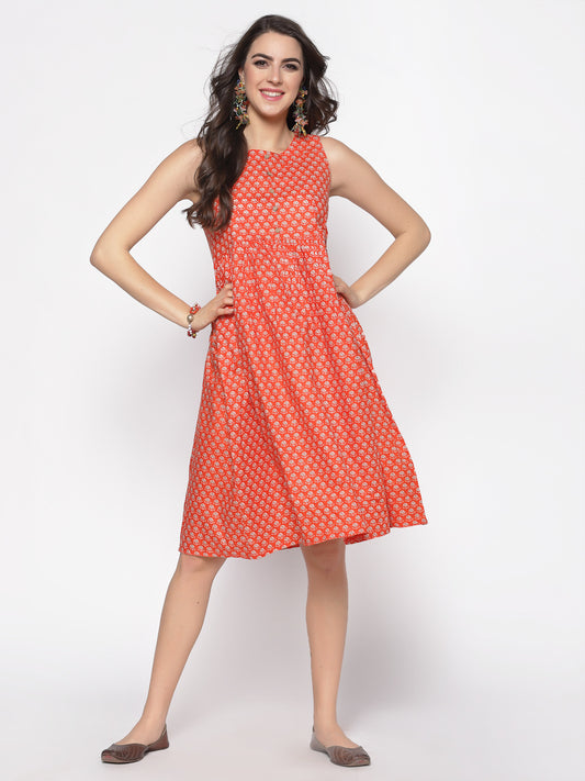 Earthy Print Dress